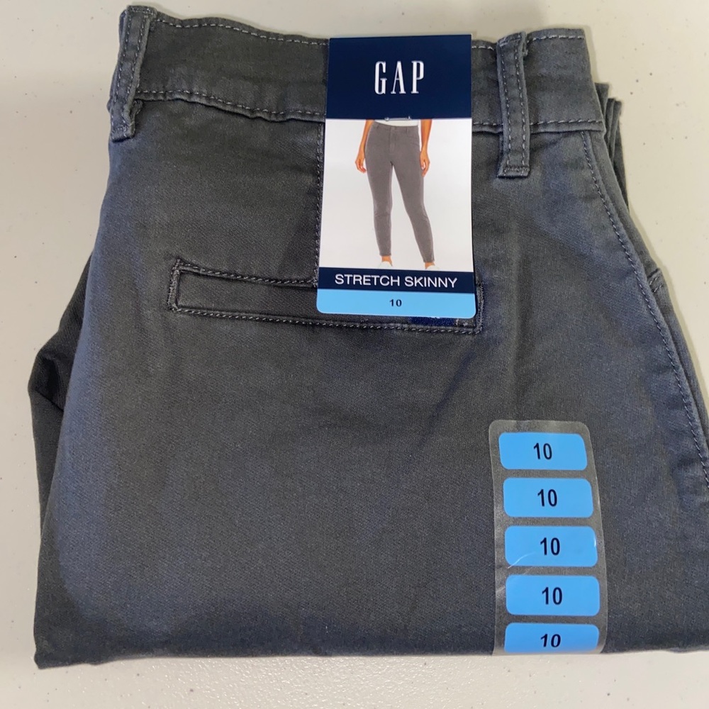 NWT Gap Stretch Skinny Pants Women's 10 - Gray Heather Soft Fabric MSRP $49